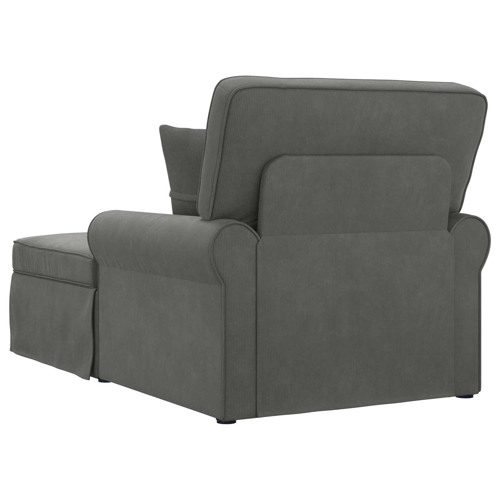 Chaise Lounge mit Rock mit Kissen 3 pcs Hellgrau Cordstoff
