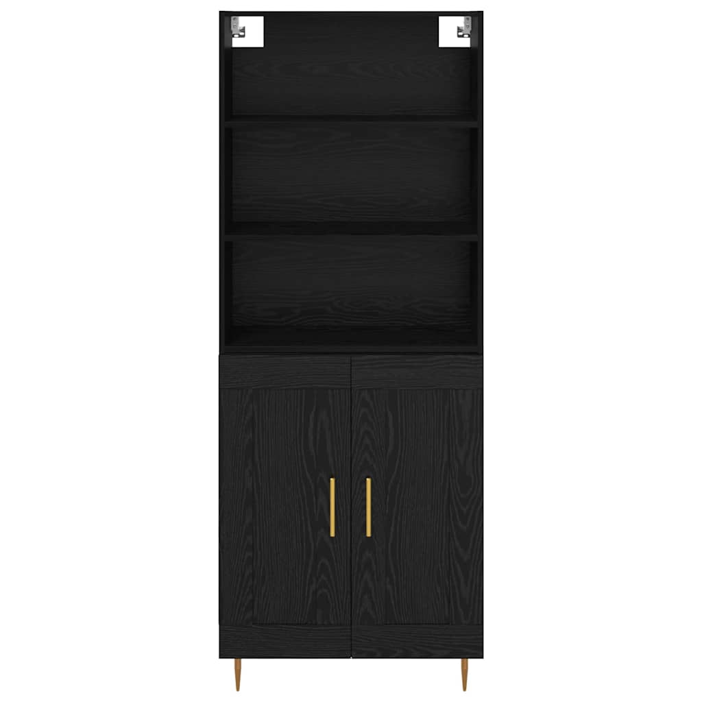 Highboard Hochglanz-Weiß 69,5x34x180 cm Holzwerkstoff