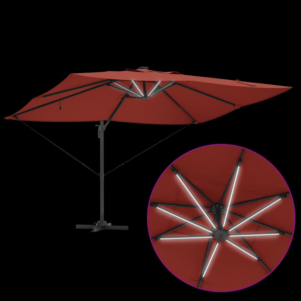 Sonnenschirm Sand 352 x 251 x 265 cm Polyester und Aluminium