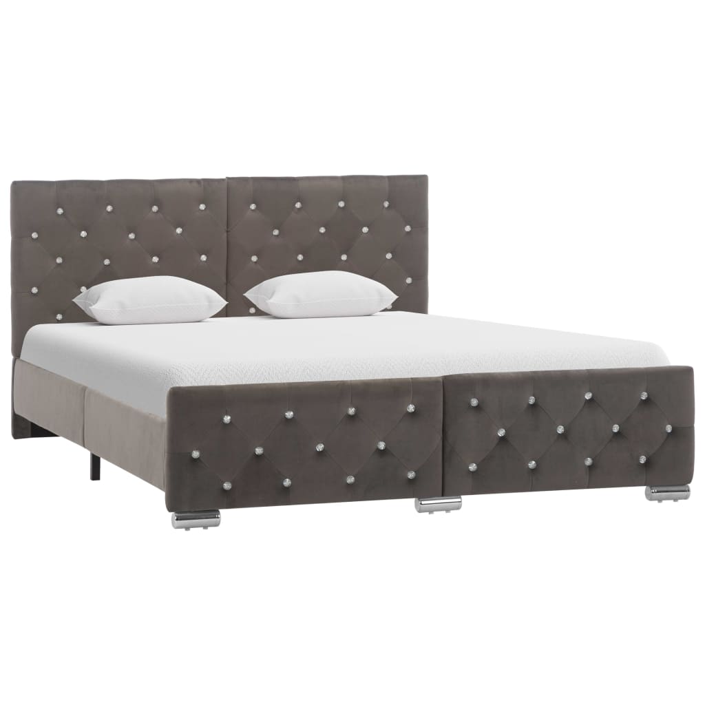 Bettgestell Grau Samt 120x200 cm
