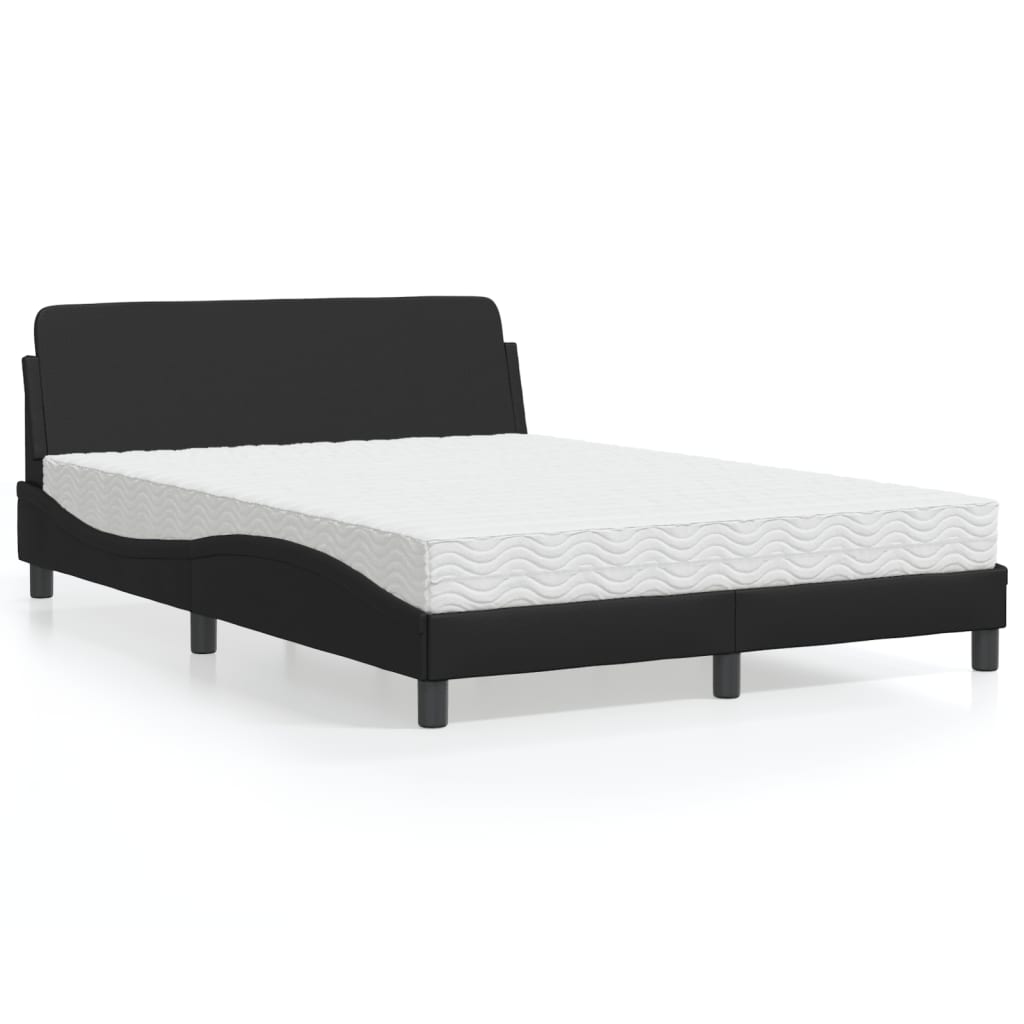 Bett mit Matratze "Dover" Schwarz 80x200 cm Kunstleder