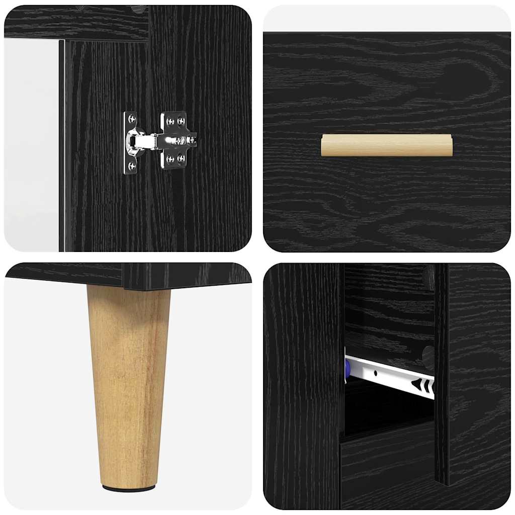 Highboard Altholz 69,5 x 34 x 180 cm Engineered Wood und Glas