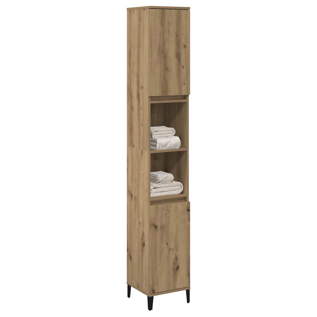 Badschrank Weiß 30x30x190 cm Holzwerkstoff