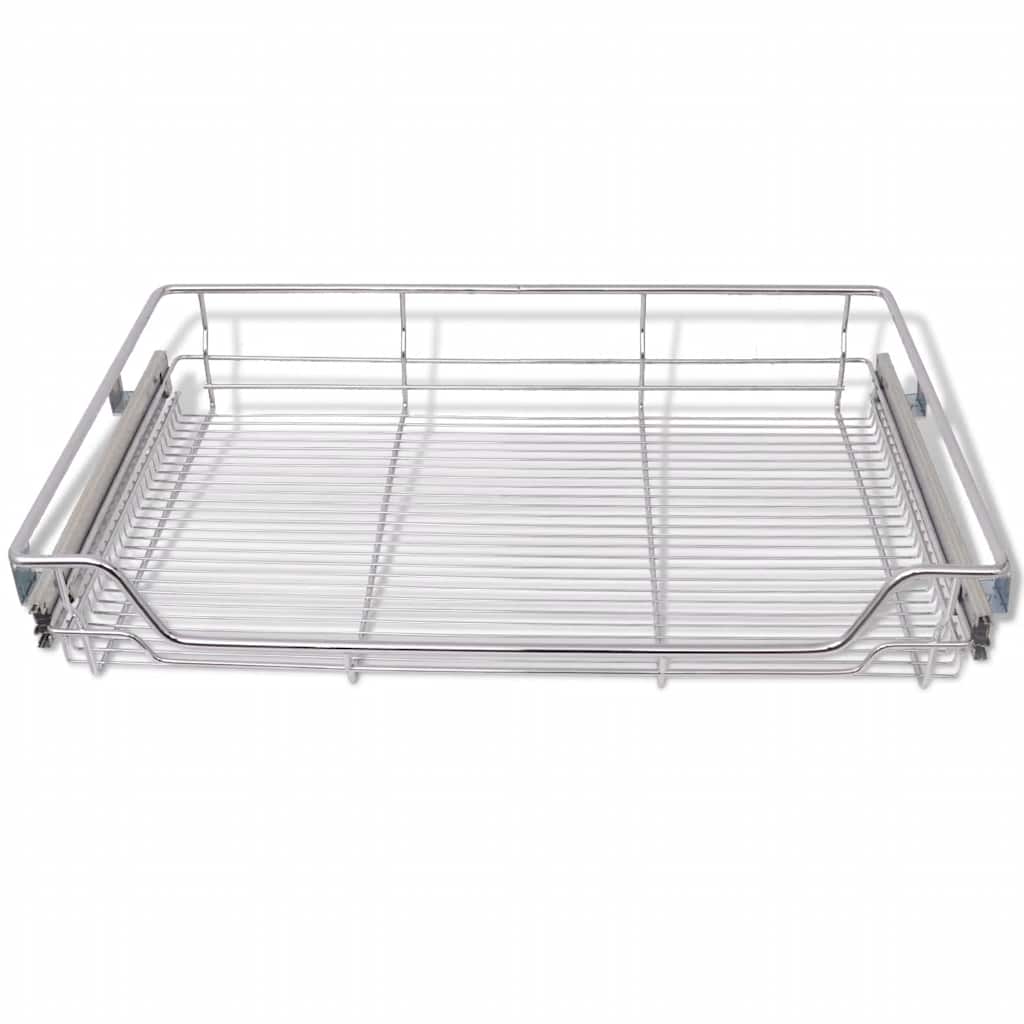 Küchen-Drahtkörbe 2 Stk. Ausziehbar Silbern 45 cm