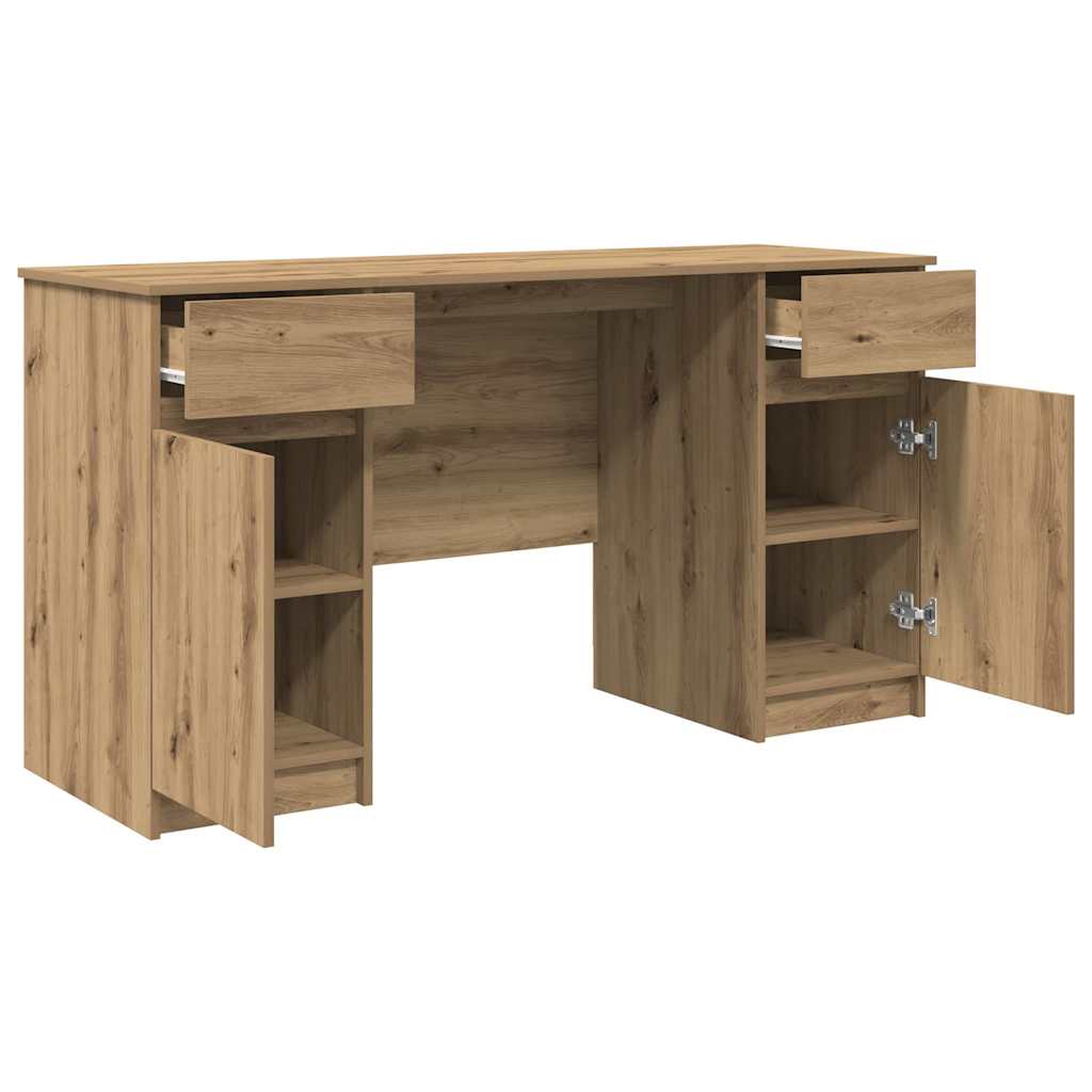 Schreibtisch mit Schubladen Weiß 140 x 49 x 76 cm Holzwerkstoff