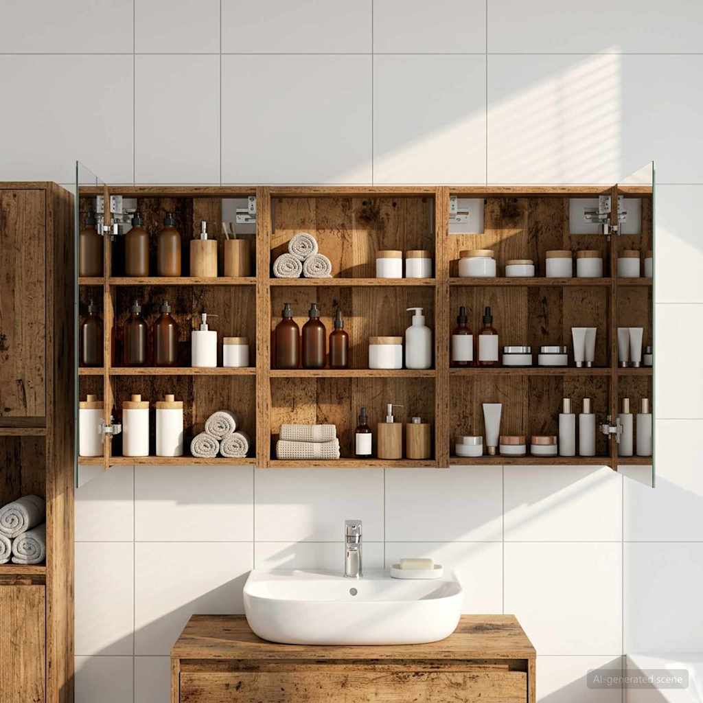 Badezimmerschrank-Set 3 pcs 80 x 10,5 x 50 cm Holzwerkstoff