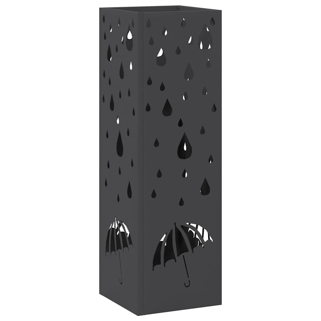 Regenschirmständer Schwarz 15,5 x 15,5 x 49 cm Stahl