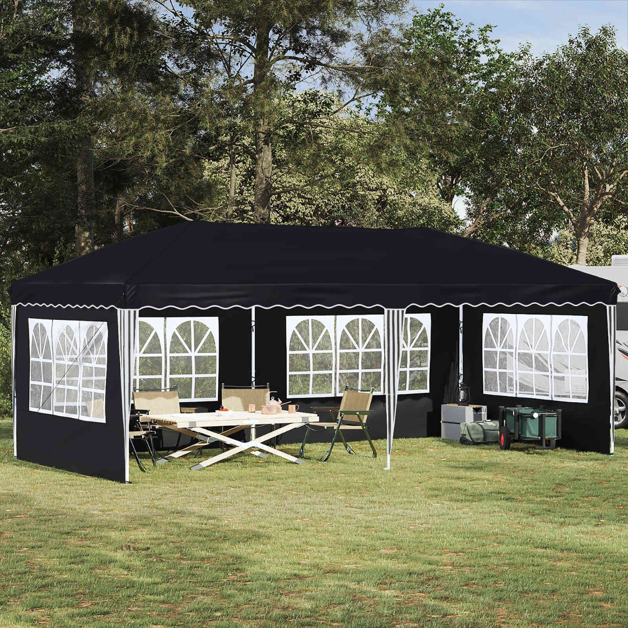 Pop-up Partyzelt 575 x 290 x 245 cm Creme