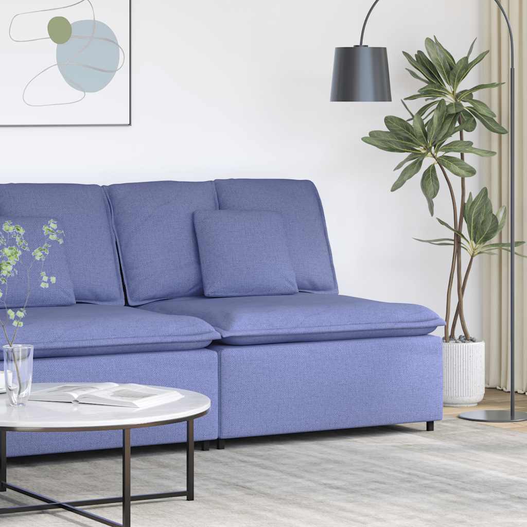 Modulares Sofa Endmodul mit Armlehne Kissen Hellgrau 100 cm