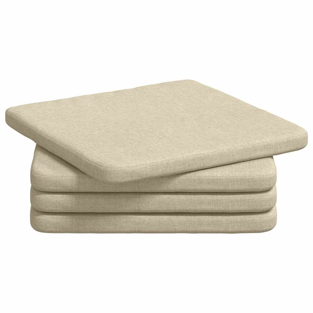 Sitzkissen 4 pcs Hellgrau 40 x 40 x 3 cm Stoff