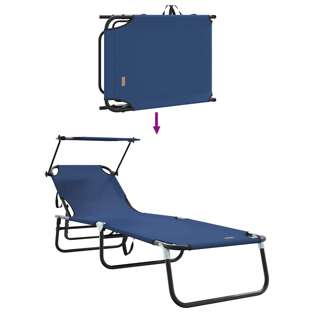 Klappbare Sonnenliege Blau 190 x 57 x 81 cm Oxford