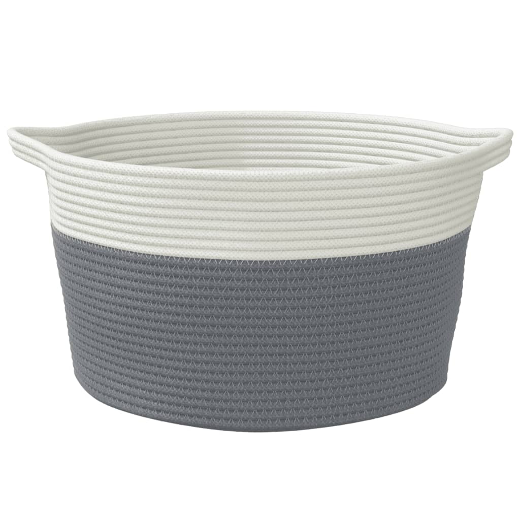 Aufbewahrungskörbe 2 Stk. Grau und Weiß Ø28x28 cm Baumwolle
