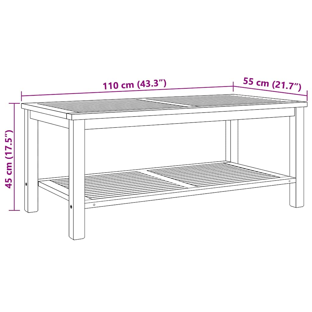 Couchtisch mit Speicher Braun 45 x 45 x 45 cm Massivholz Teak