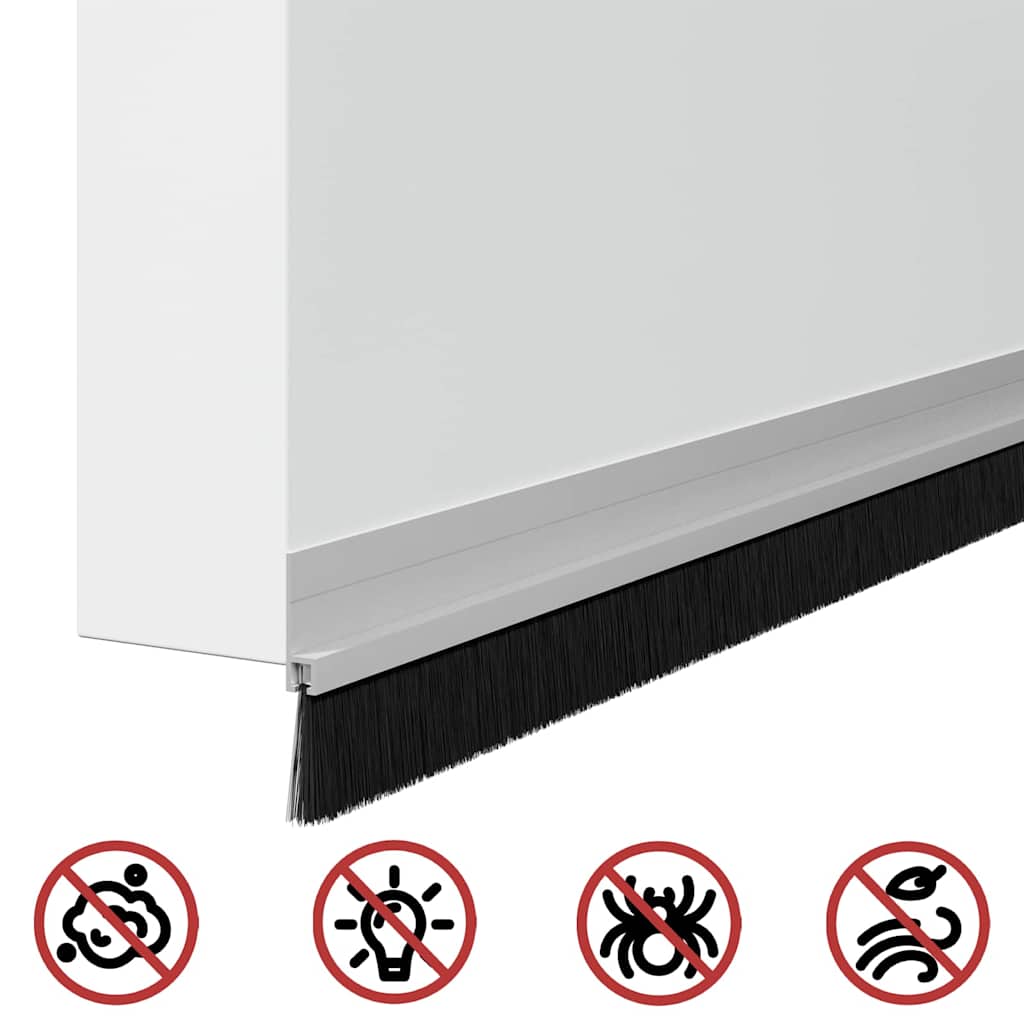 Selbstklebende Türbürstendichtungen 2 pcs Braun 100 cm