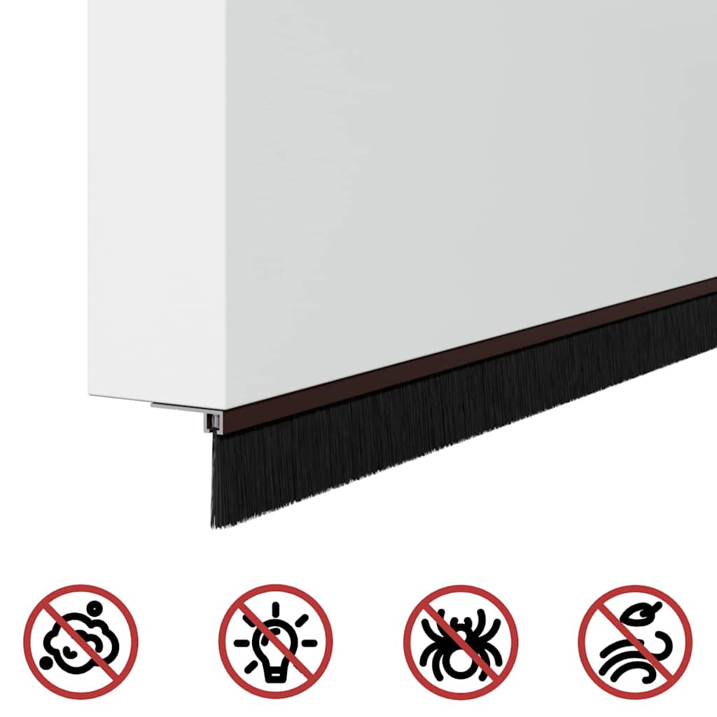 Aufsteck Türbürstendichtungen 2 pcs Braun 100 cm