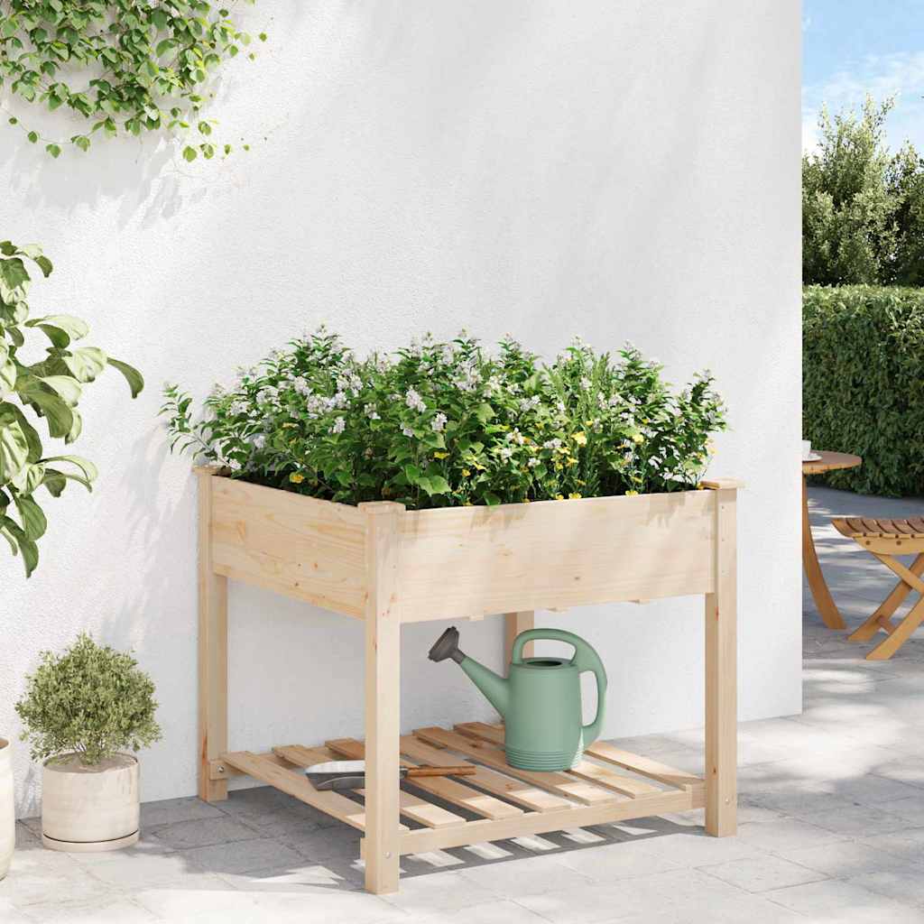 Garten-Pflanzgefäß mit Regal Beige 45 x 45 x 76,5 cm