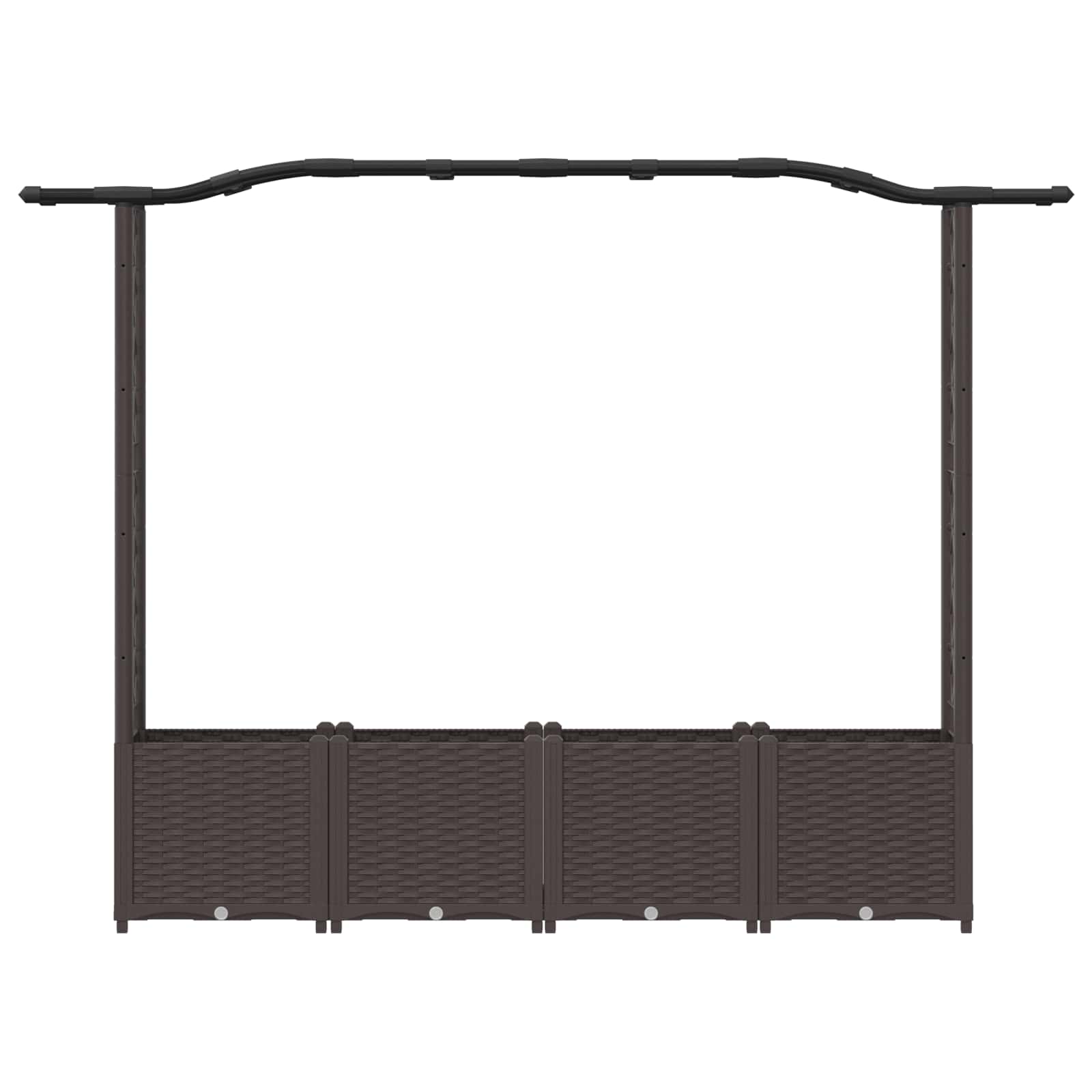 Hochbeet mit Rankgitter und Dach Braun 124 x 40 x 123 cm PP