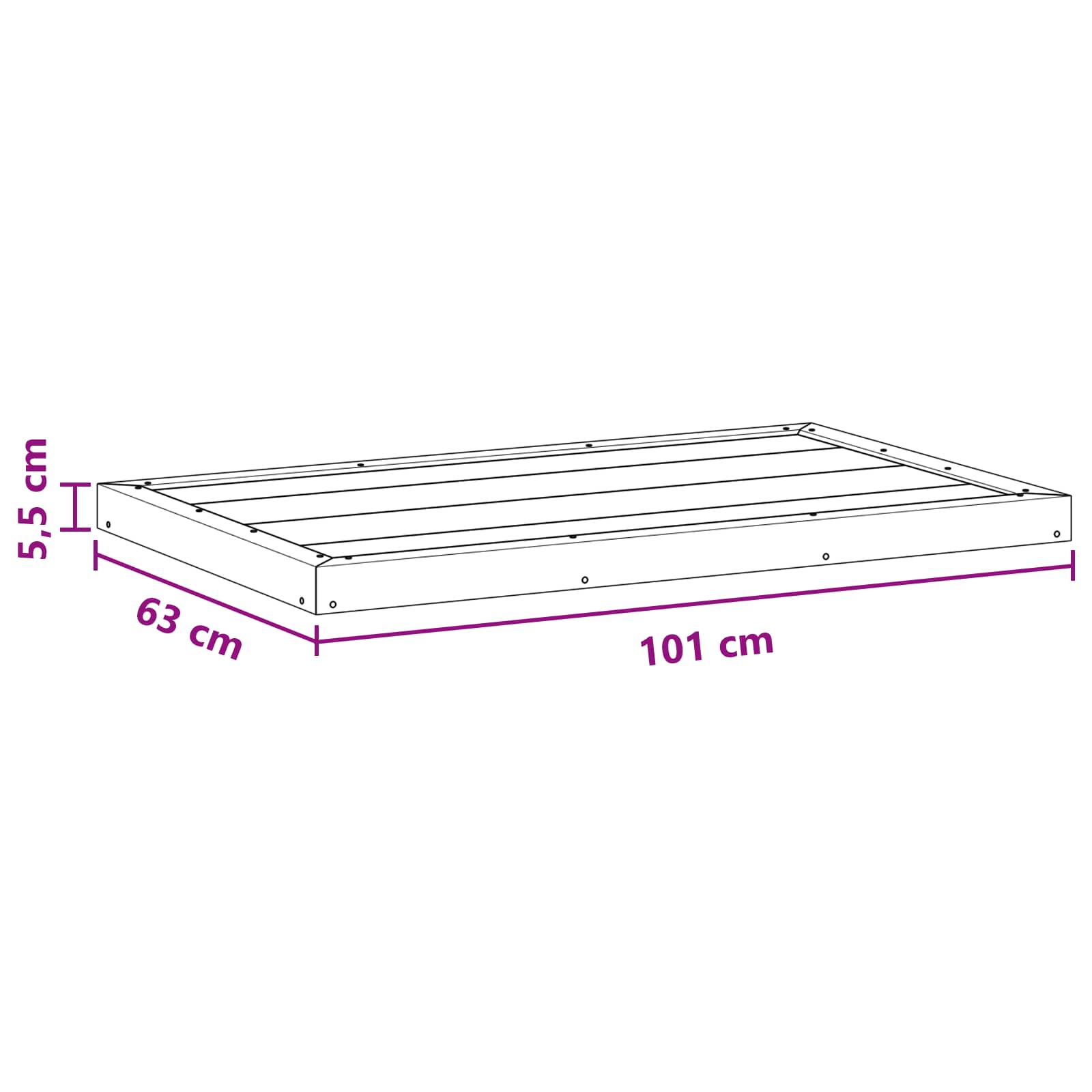 Bodenelement für Solardusche Braun 101x63x5,5 cm WPC