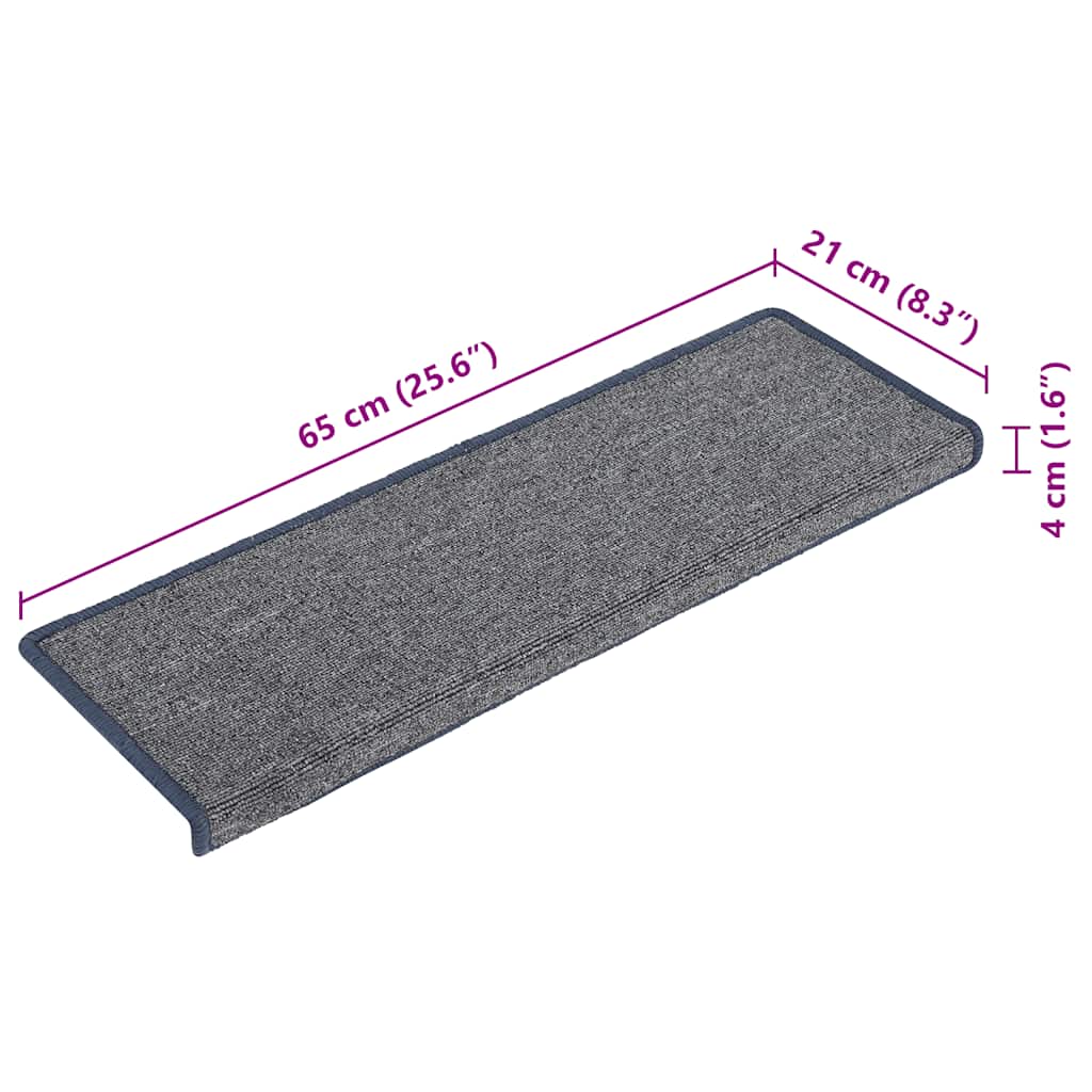 Stufenmatten 15 Stk. 65x21x4 cm Anthrazit Rechteckiger Rand