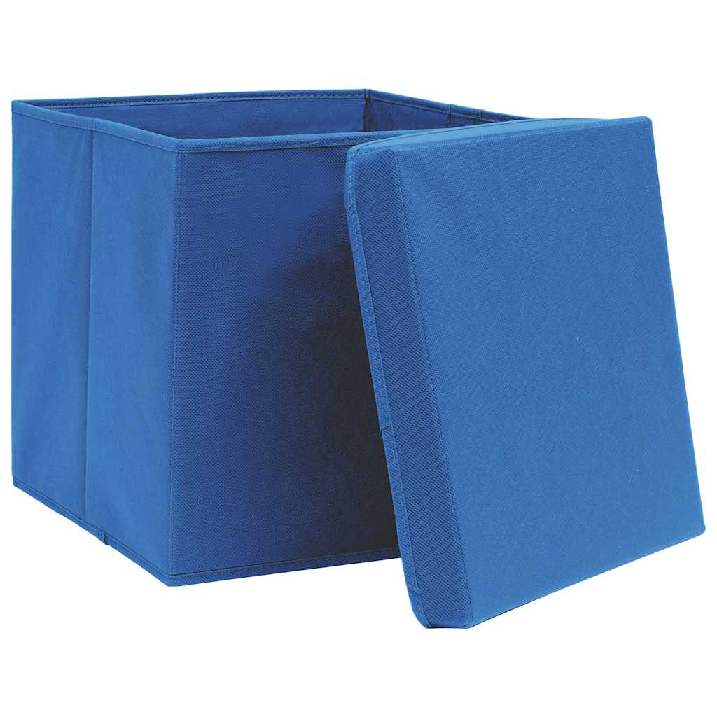 Aufbewahrungsboxen 4 Stk. Blau 32x32x32 cm Stoff