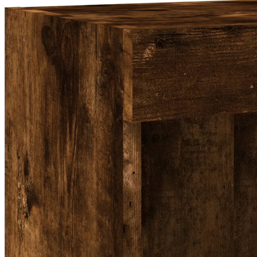 5-tlg. Wohnwand mit LED-Beleuchtung Weiß Holzwerkstoff