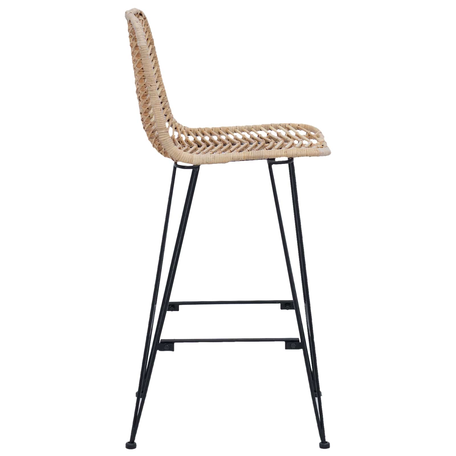 Barstuhl 2 pcs 44,5 x 54,5 x 97,5 cm Rattan und Eisen