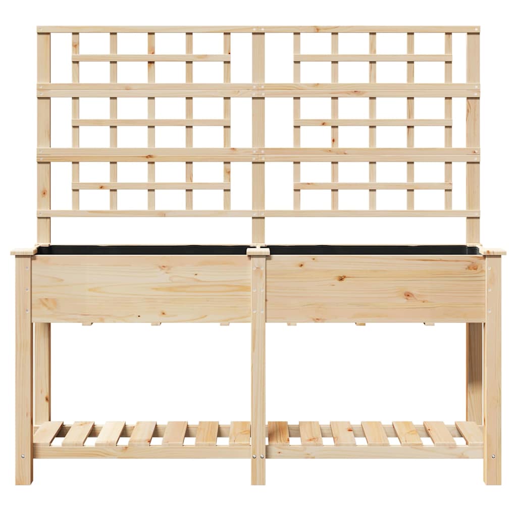 Garten-Pflanzgefäß Beige 71 x 38 x 152 cm Massivholz aus Fichte
