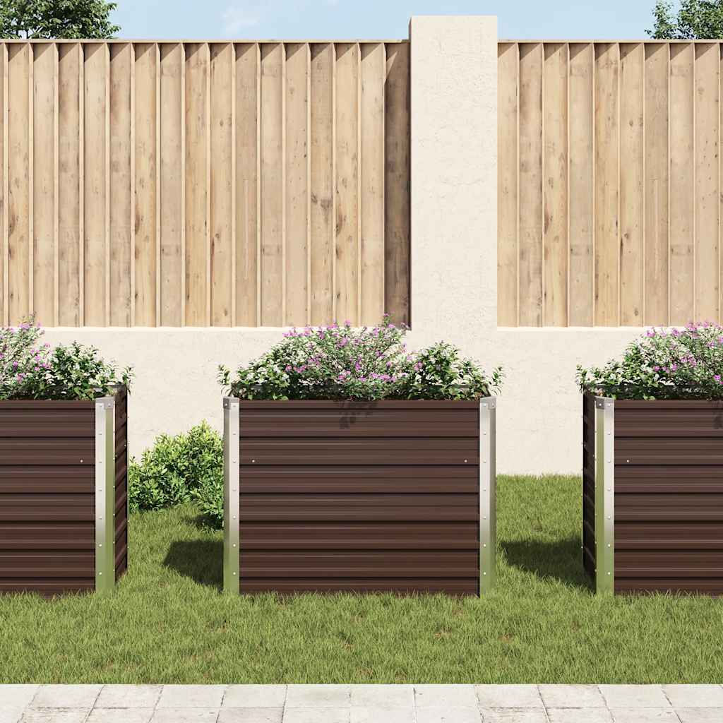 Hochbeet Braun 160 x 80 x 77 cm Verzinkter Stahl