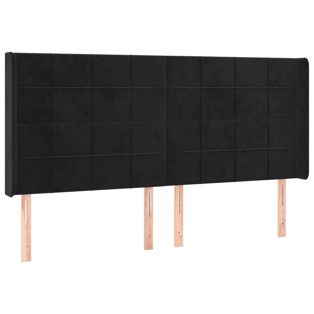 Kopfteil mit Ohren Dunkelblau 93x16x78/88 cm Samt