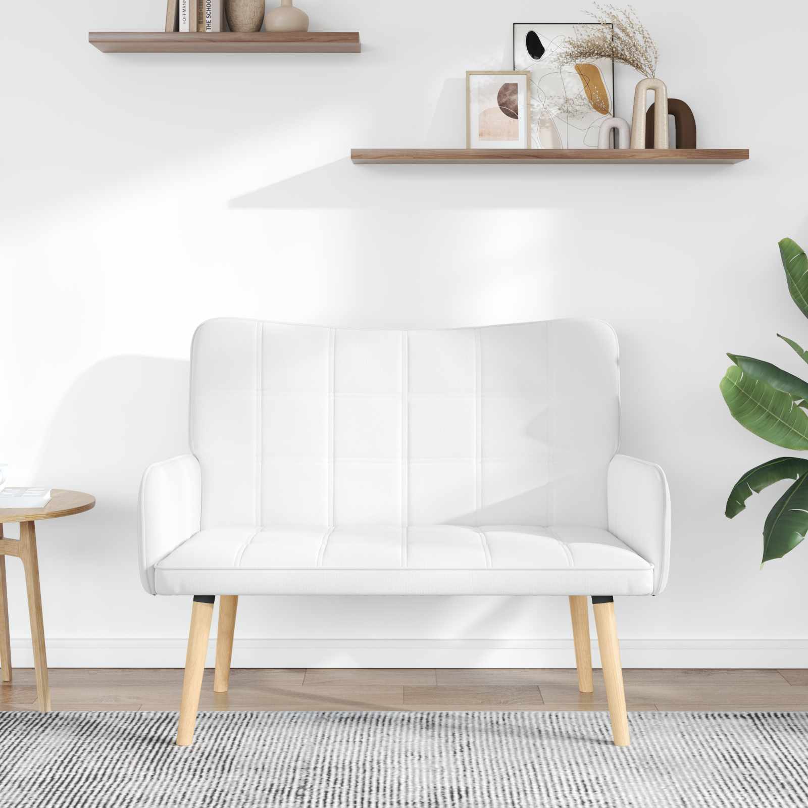 2-Sitzer Sofa Hellgrau 115 x 61 x 87 cm Stoff