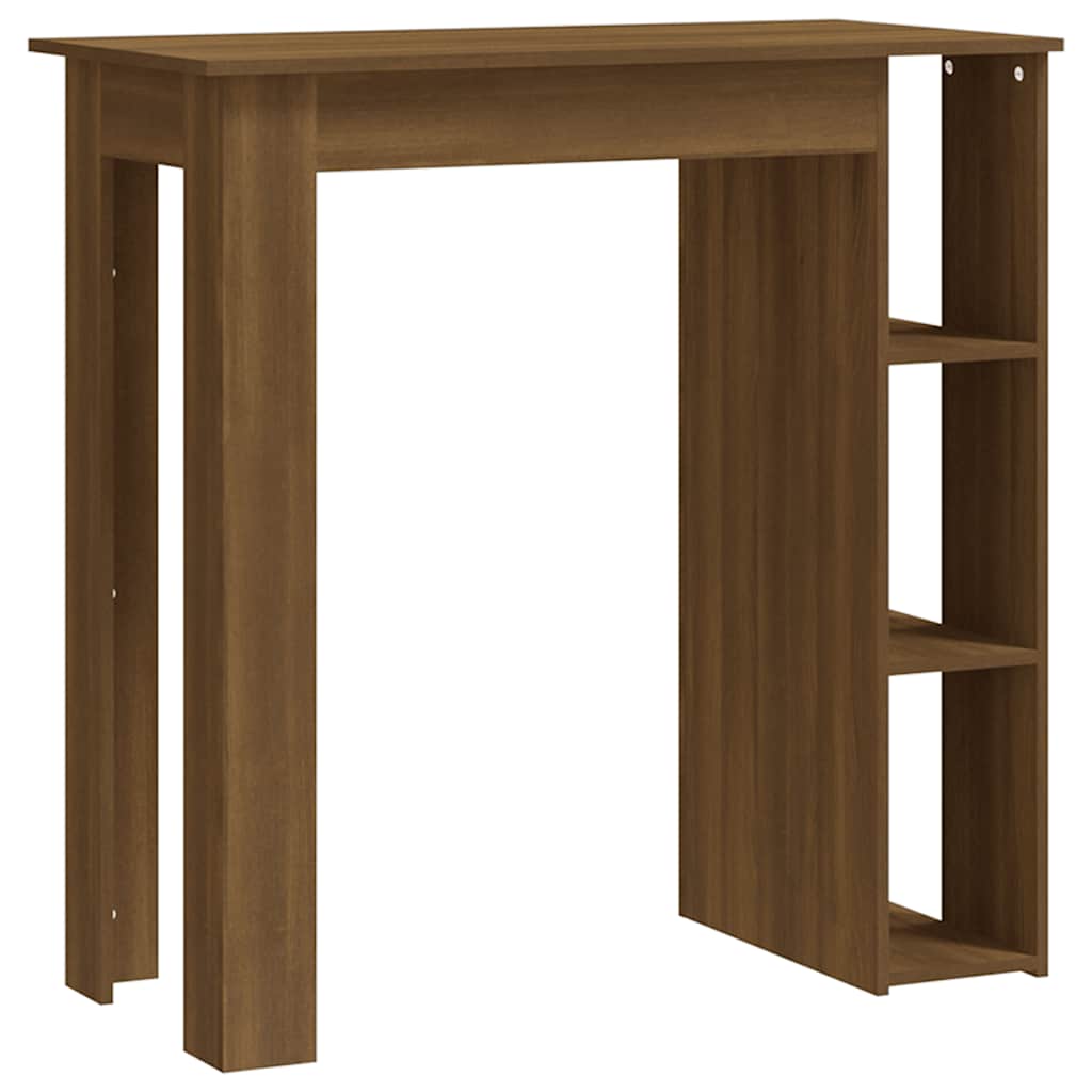 Bartisch mit Regal Weiß 102x50x103,5 cm Holzwerkstoff