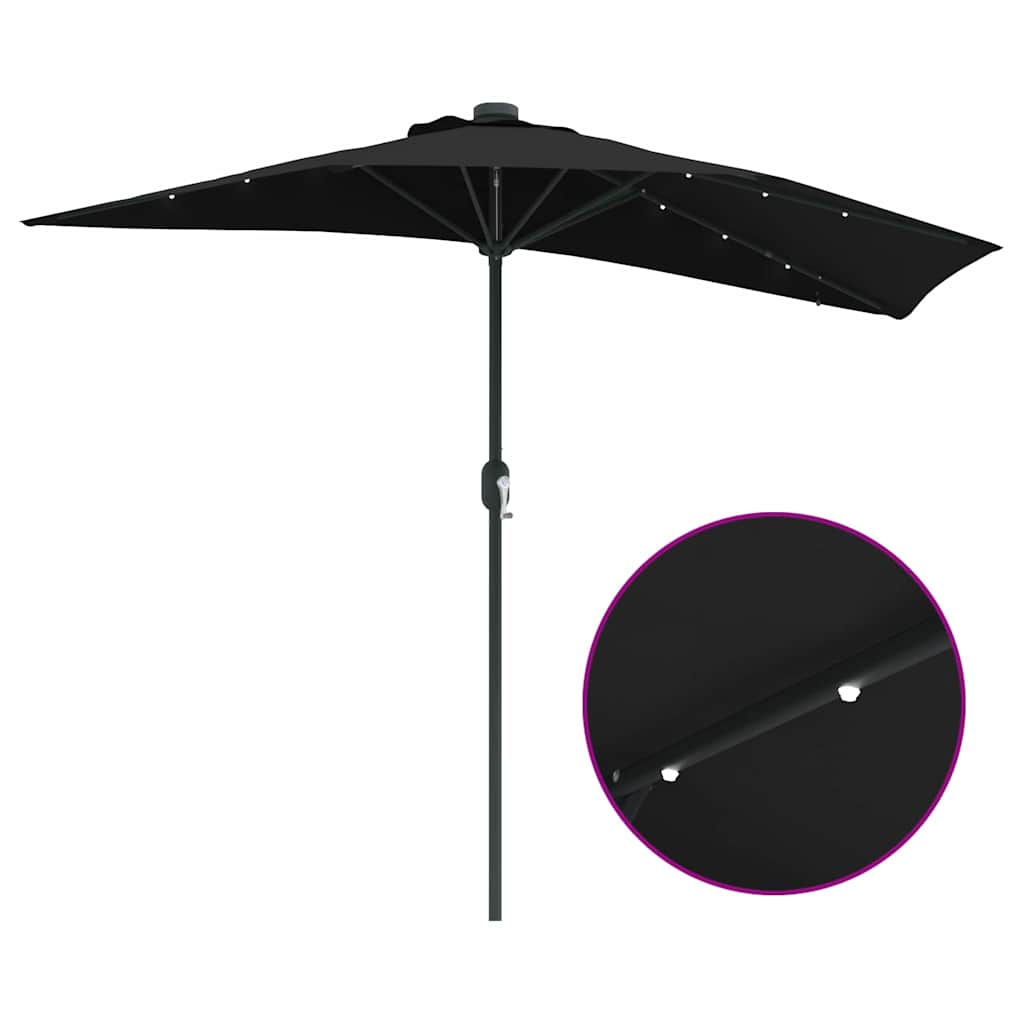 Garten-Sonnenschirm Sand 294 x 150 x 223 cm Polyester und Stahl