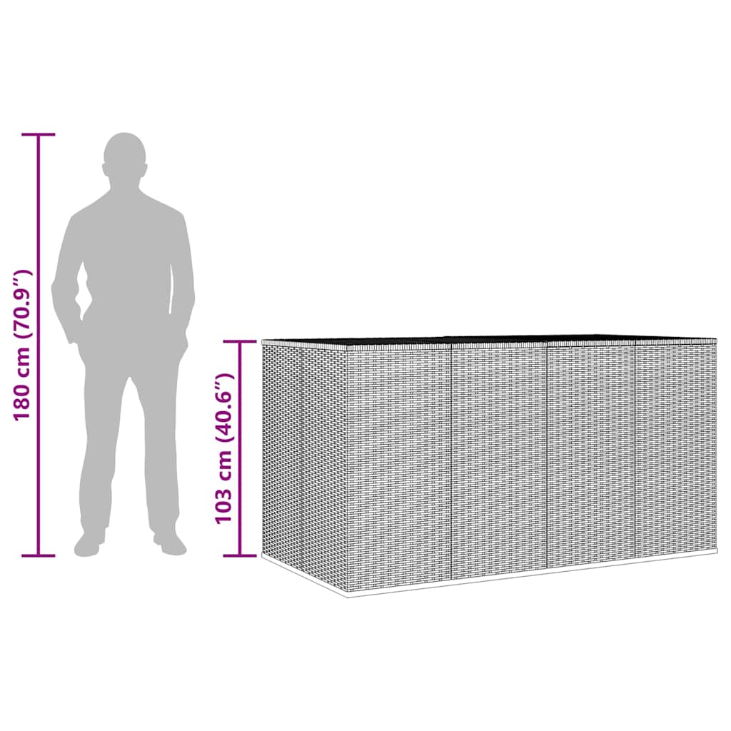 Garten-Kissenbox PE Rattan 100x49x103,5 cm Schwarz