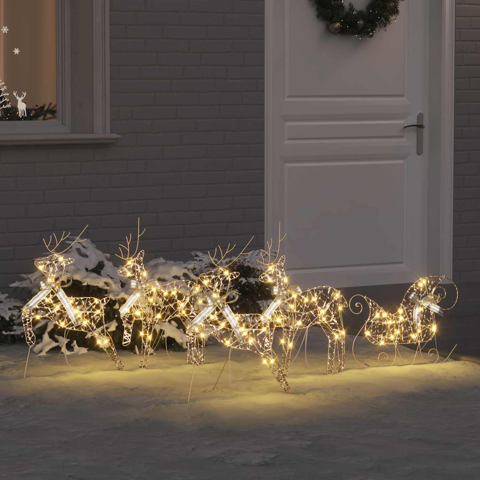 LED Rentiere 5 pcs Gold Stoff
