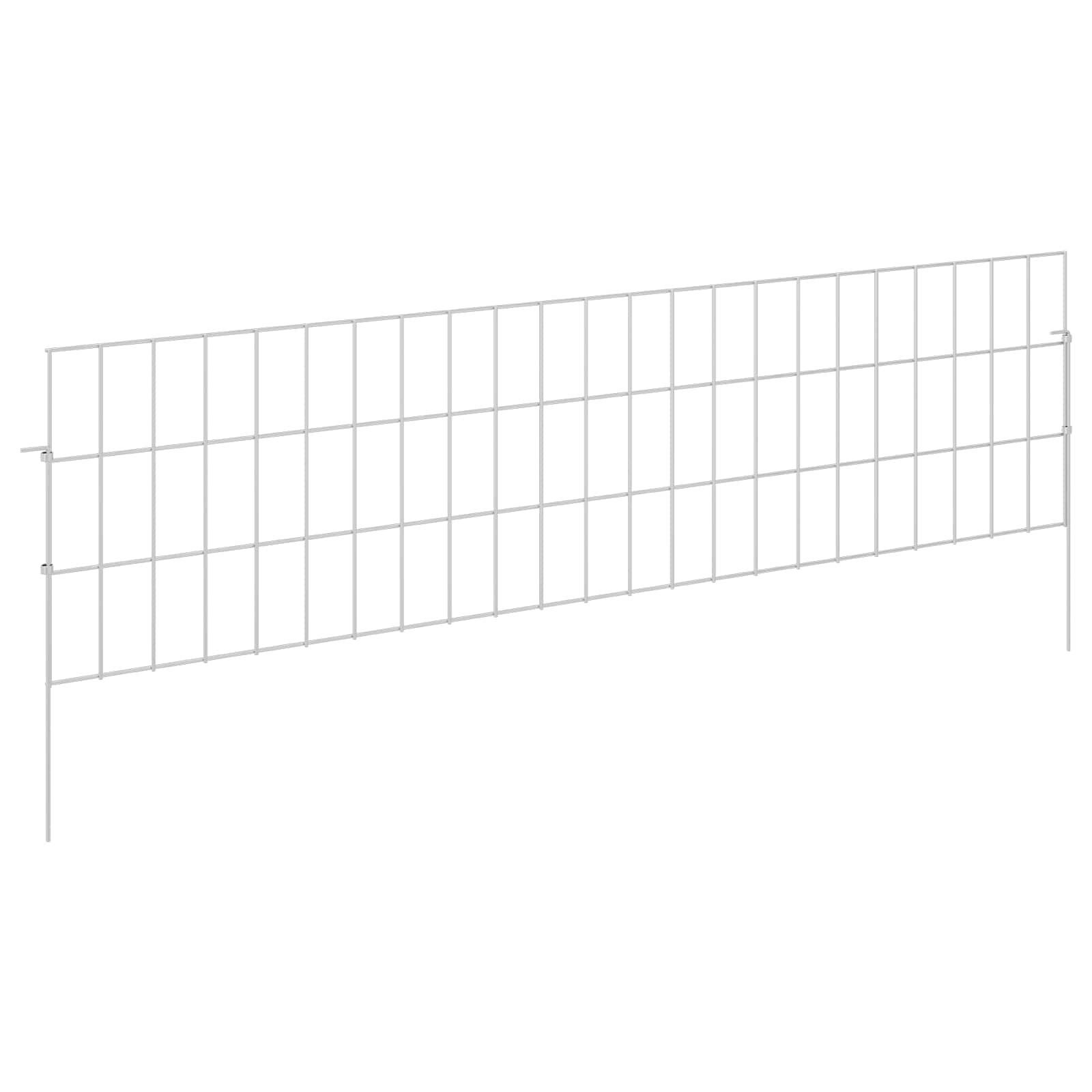 Gartenzaun mit Pfählen 12 pcs 35 x 30 cm Mesh Verzinkter Stahl