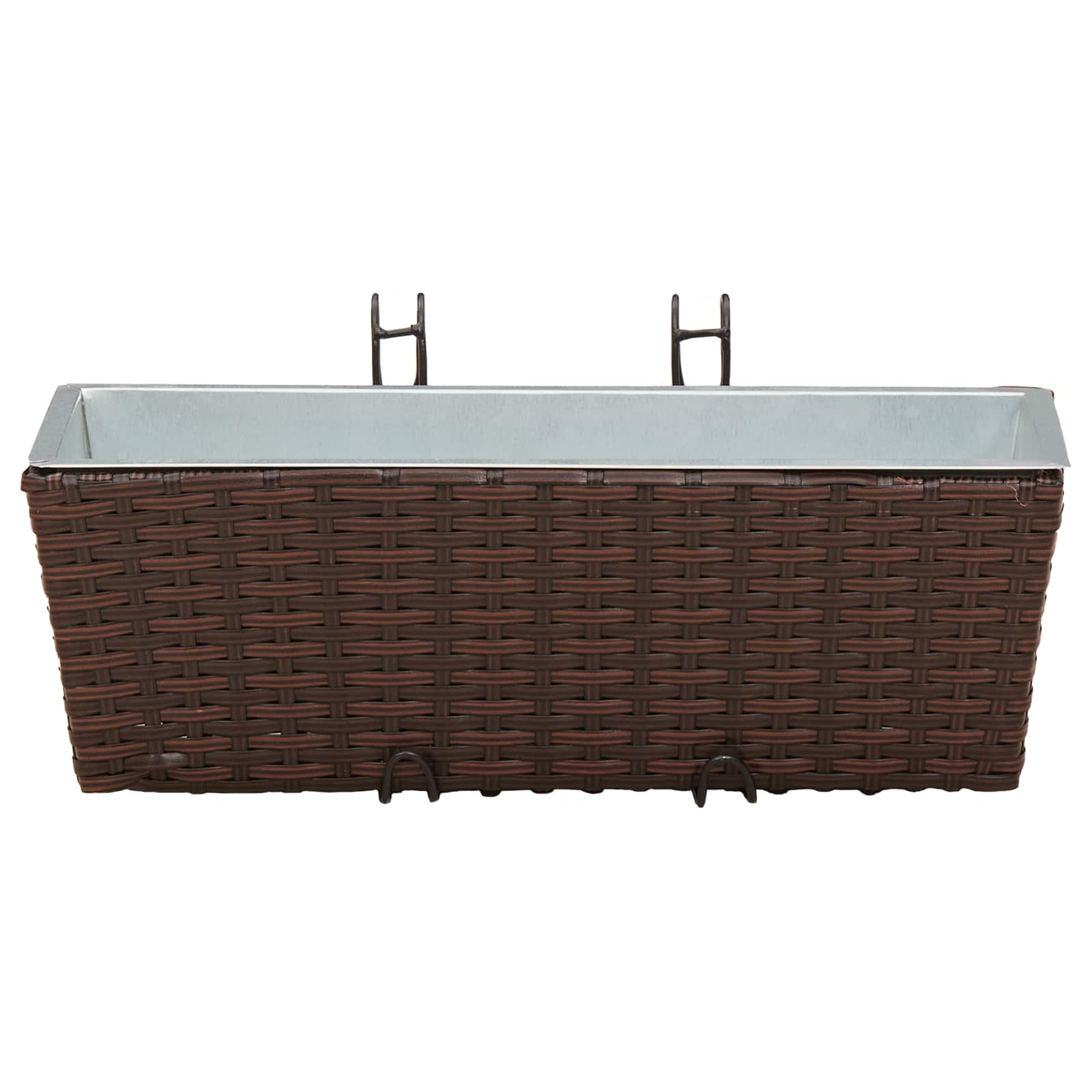 Balkon 2 pcs Schwarz 50 x 17 x 17 cm Metall
