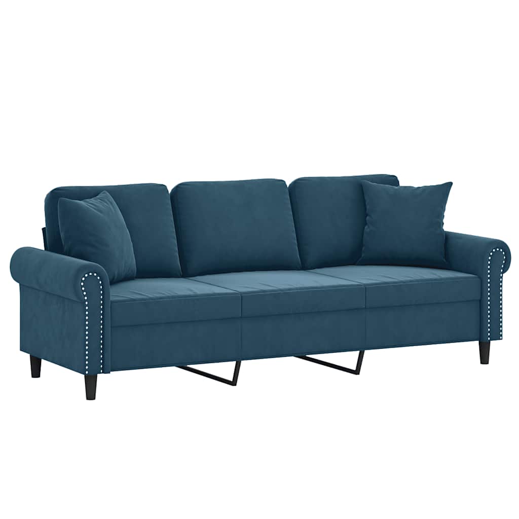 2-Sitzer-Sofa mit Zierkissen Dunkelgrün 120 cm Samt