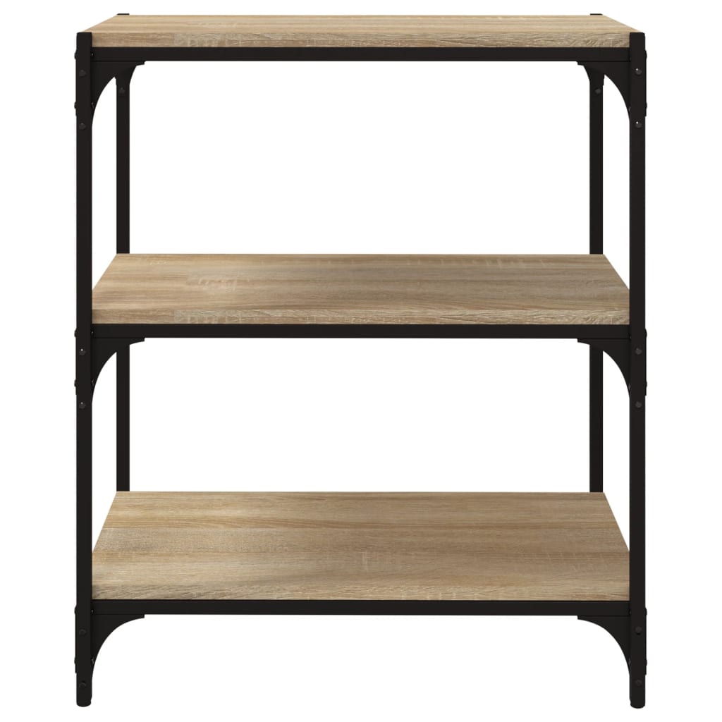 Bücherregal Schwarz 40x33x70,5 cm Holzwerkstoff und Stahl