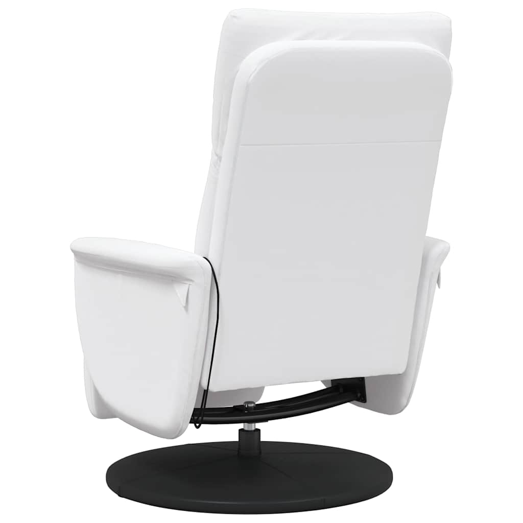 Massagesessel mit Fußteil Creme Kunstleder
