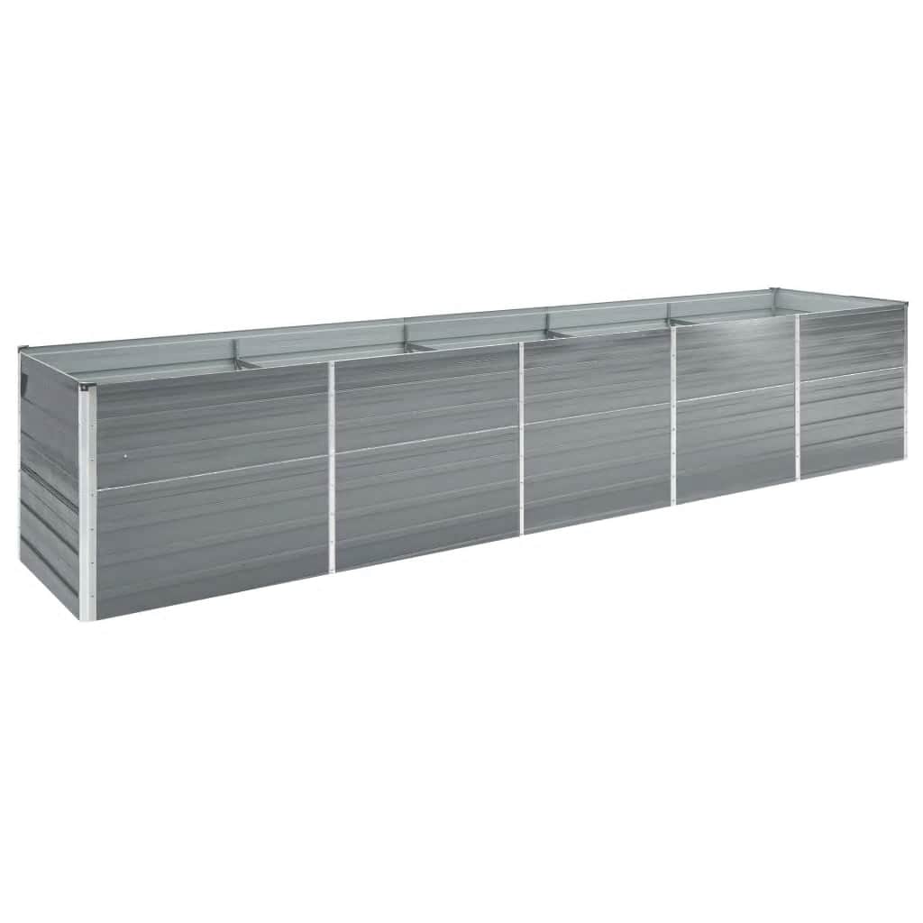 Hochbeet 160 x 80 x 77 cm Verzinkter Stahl Grau