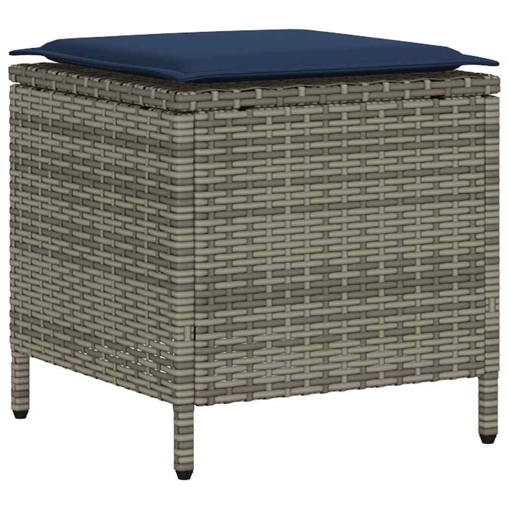4-tlg. Garten-Sofagarnitur mit Kissen Schwarz Poly Rattan