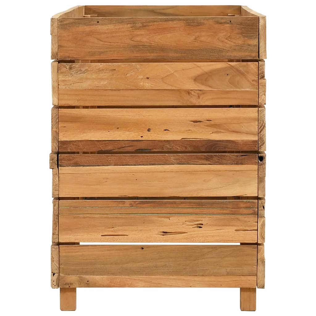 Hochbeet 100x40x72 cm Teak Altholz und Stahl