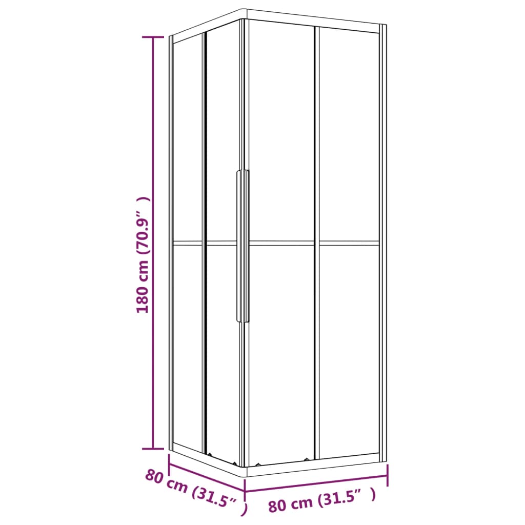Duschkabine ESG 80x70x180 cm