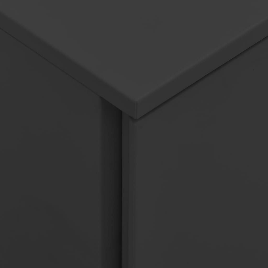 Aktenschrank mit Rollen Weiß 39x45x60 cm Stahl
