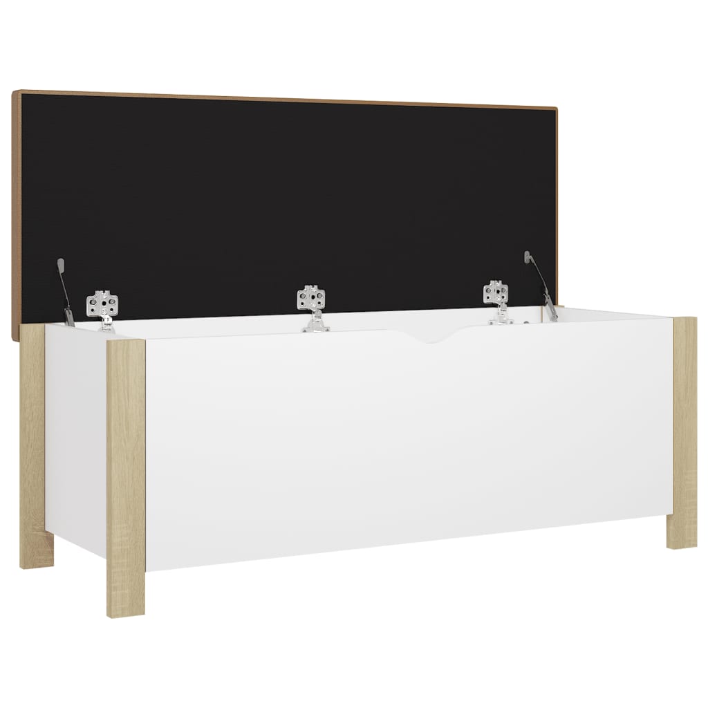 Aufbewahrungsbox mit Kissen Grau 105x40x45 cm