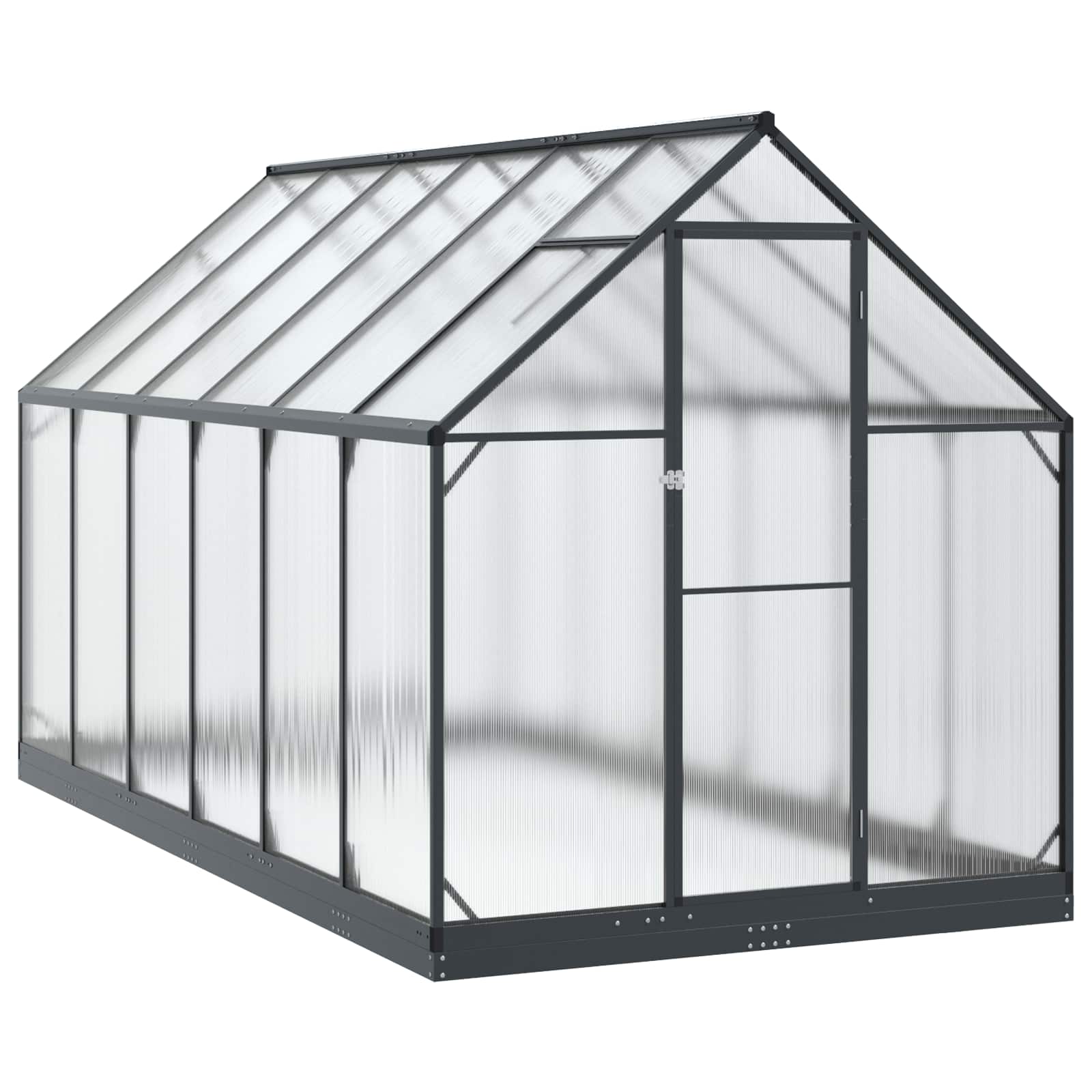 Garten Gewächshaus mit Tür Anthrazit 183,5 x 183,5 x 207 cm