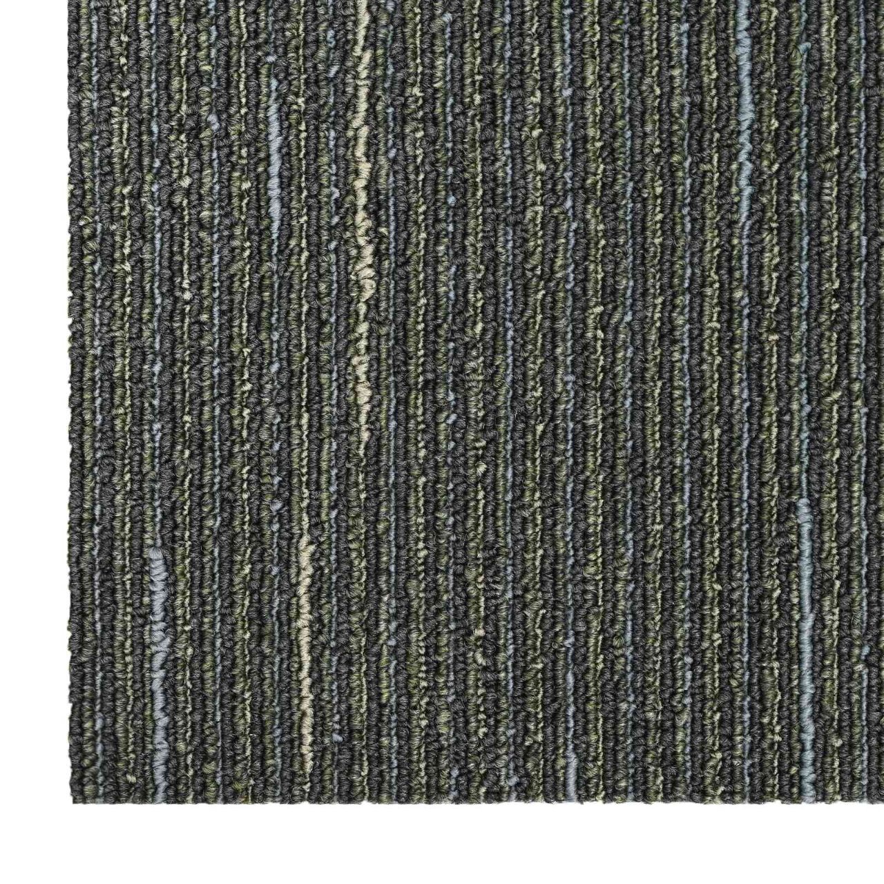 Teppichfliese Hellgrau mit Streifen 50 x 50 cm 4 pcs