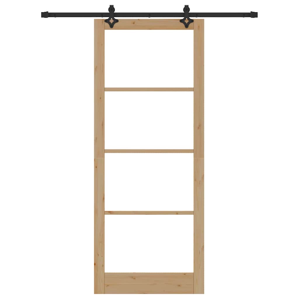 Schiebetür ORKDAL Natürlich und Schwarz 61 x 198,5 cm