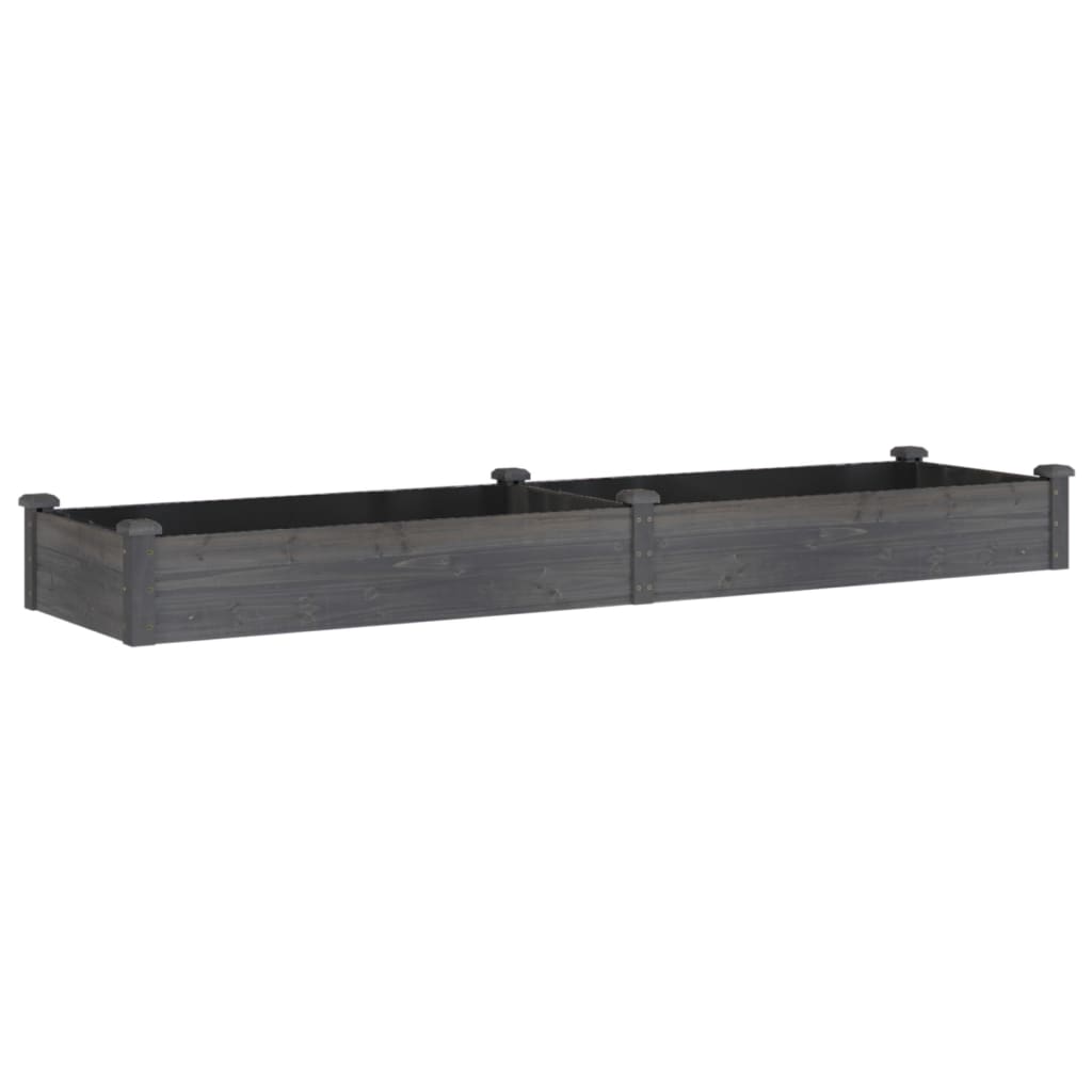 Hochbeet mit Einsatz Grau 120x45x25 cm Massivholz Tanne