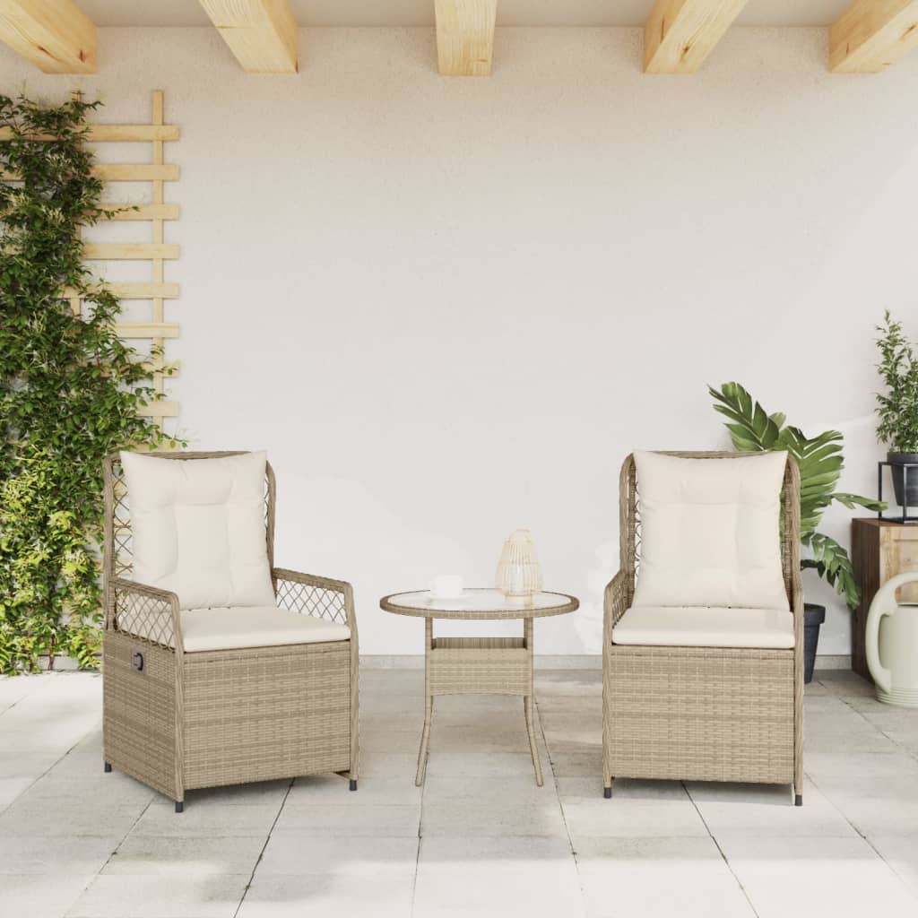 Gartensessel 2 Stk. Verstellbar Schwarz Poly Rattan